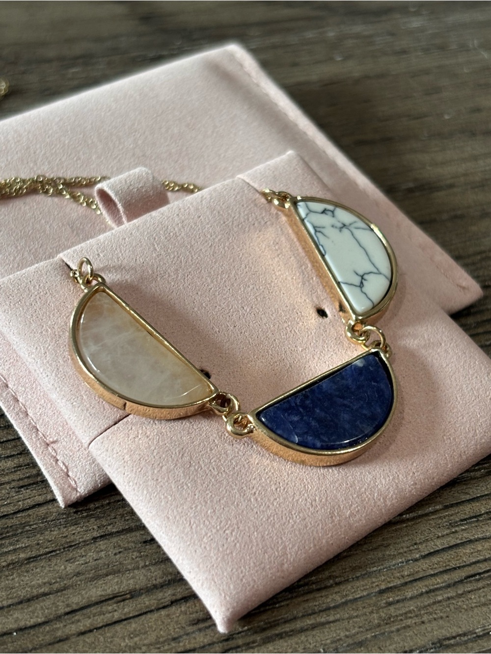 Torrid Gold Geometric Crescent Stone Necklace